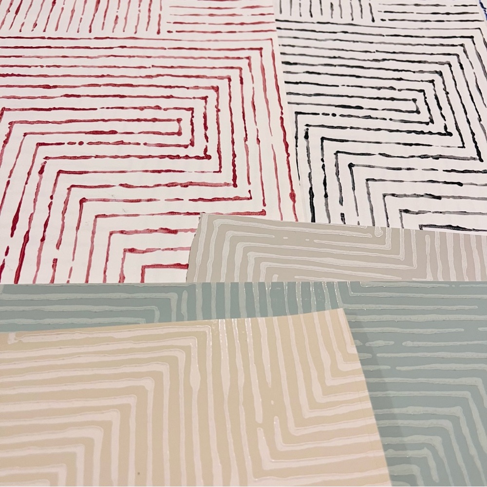 10 Large Multicolor Geometric Pattern/Design Textured Wallpaper Sample Sheets - Picture 5 of 6
